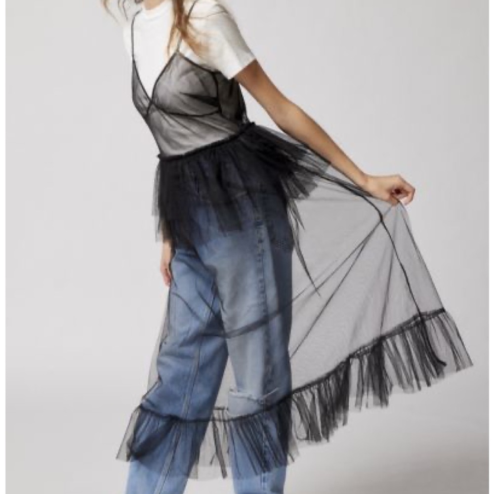 Urban Outfitters Black Sheer Overlay